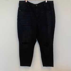 AEO Black Distressed Straight Leg Jeans • Sz 24 • NWT!